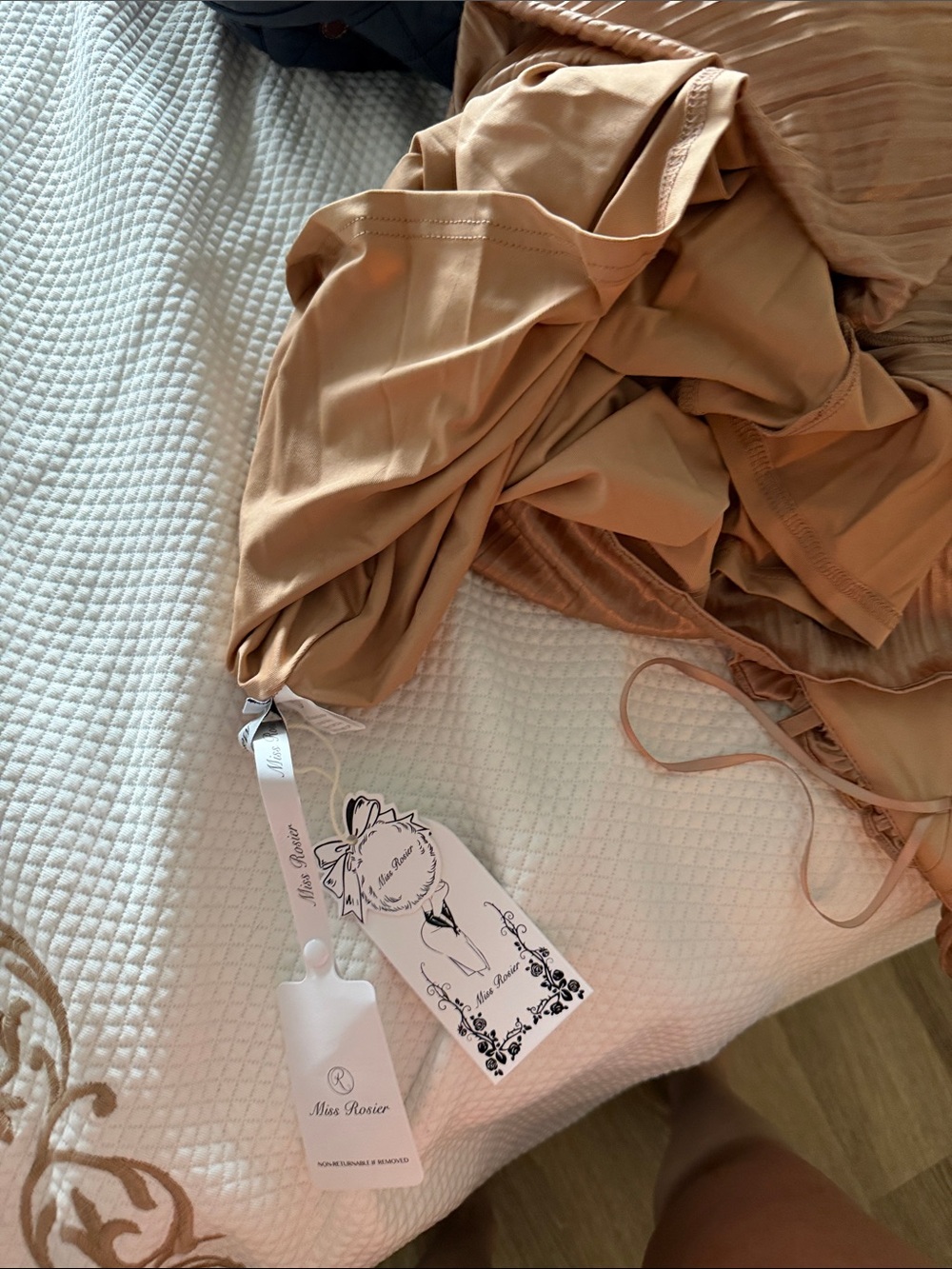 Miss Rosier Bronze Pleated Corset Maxi Dress NWT - Picture 4 of 4
